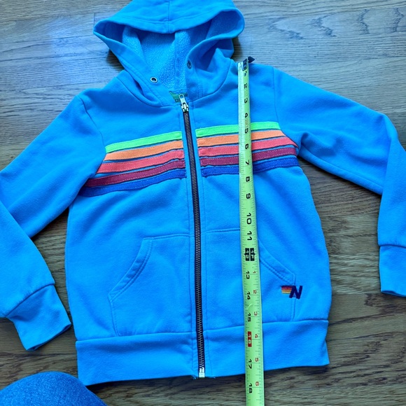 Kids Aviator Nation 5 stripe zip hoodie 4 - Picture 3 of 5